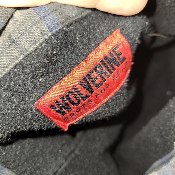 Wolverine Shirt Jacket Mens Sz L Black Flannel Fleece Lined Shacket Gorpcore Y2k - Picture 7 of 16